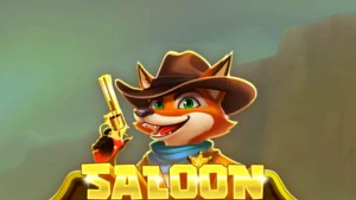 Tampilan visual slot Saloon Showdown 10,000x dengan karakter sheriff rubah