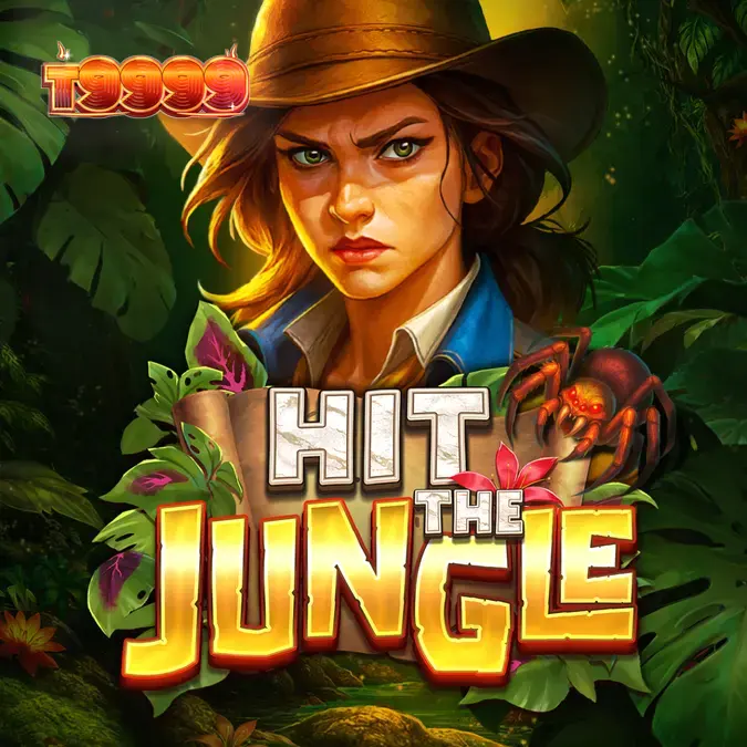 Tampilan visual slot Hit the Jungle dengan simbol misterius dan latar belakang hutan.